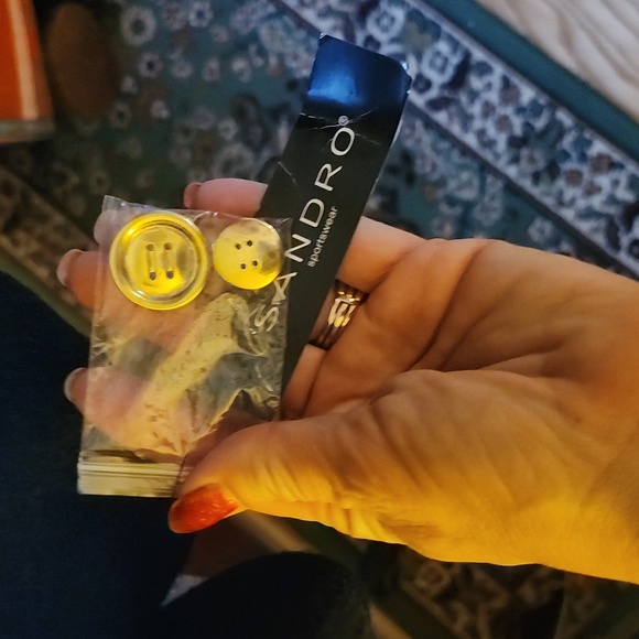 SANDRO Black Wool Pea Coat Double Breast Jacket XL NWT - Picture 2 of 15